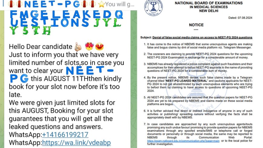 நீட் நுழைவுத் தேர்வு வினாத்தாள் விற்பனையா?.. டெலிகிராமில் பரவிய தகவல்.. தேர்வு வாரியம் விளக்கம்..