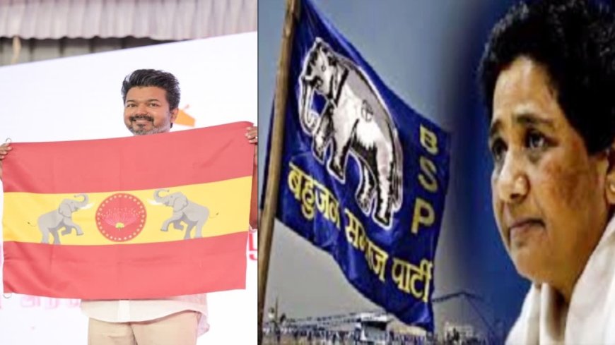 TVK Party Flag : தவெக கொடியில் யானைகளை அகற்ற வேண்டும்.. விஜய்க்கு பகுஜன் சமாஜ் கட்சி கோரிக்கை!