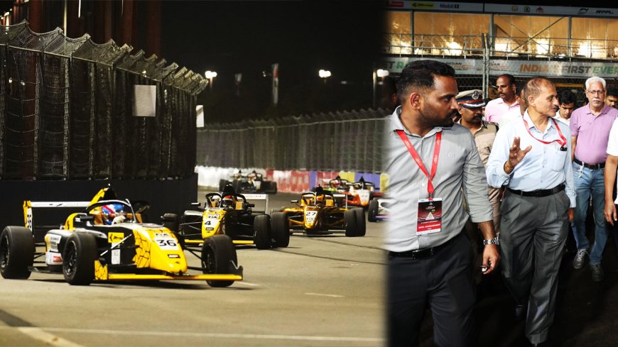 Formula 4 Car Race : பார்வையாளர் மாடத்தில் மின்கசிவு.. ஃபார்முலா 4 கார் பந்தயத்தில் பதட்டம்..