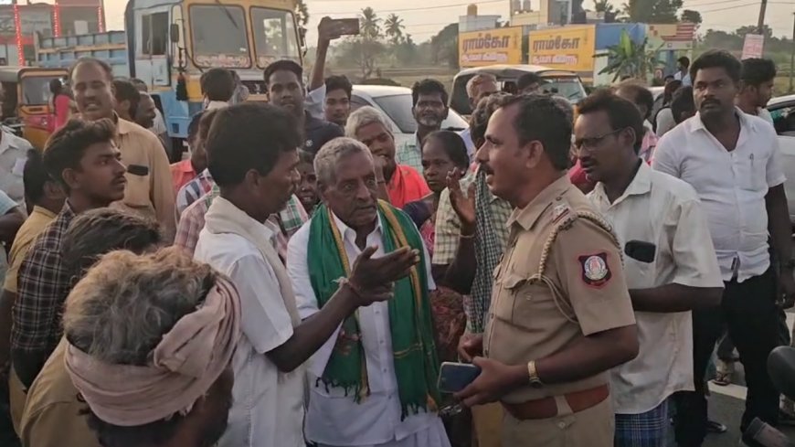 ஒழுங்குமுறை விற்பனை கூடம்... பயிர்களுக்கு விலை நிர்ணயம் செய்யாத நிர்வாகத்தை கண்டித்து சாலை மறியலில்